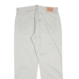 LEVI'S Mens Cotton Blend White Relaxed Straight Trousers W34 L30 Casual Zip