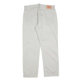 LEVI'S Mens Cotton Blend White Relaxed Straight Trousers W34 L30 Casual Zip