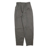 RITEX Womens Wool Grey Regular Straight Trousers W24 L26 Classic Zip Closure