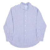 BODEN Mens Blue & Purple Checked Shirt L Cotton Blend Casual Classic