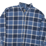 ST JOHNS BAY Mens Blue & White Check Shirt L Cotton Long Sleeve Button Collar
