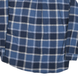 ST JOHNS BAY Mens Blue & White Check Shirt L Cotton Long Sleeve Button Collar