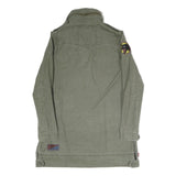 LEVI'S Mens Green Cotton Blend Track Jacket M Patch Detail Zip Closure