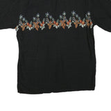 CAMPIA Mens Black Hawaiian Shirt L Cotton Blend Pineapple Print Summer