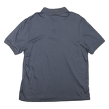 CALVIN KLEIN Mens Blue Short Sleeve Plain Polo Shirt L Cotton Blend Casual
