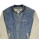 GEAR FOR SPORTS Mens Blue & Cream Denim Button Jacket L Cotton Blend Casual