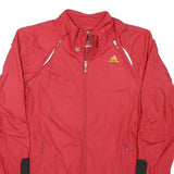ADIDAS Womens Red Polyester Blend Jacket S Plain Zip Casual Lightweight