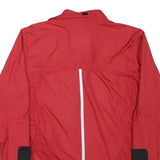 ADIDAS Womens Red Polyester Blend Jacket S Plain Zip Casual Lightweight