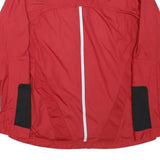ADIDAS Womens Red Polyester Blend Jacket S Plain Zip Casual Lightweight