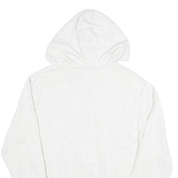 CHAPS Mens White Hoodie Pullover L Button Neck Hooded Cotton Blend Jumper