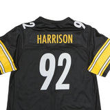NFL Womens Black & Yellow Harrison 92 Football T-Shirt L Short Sleeve V-Neck
