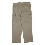 WOOLRICH Mens Beige Cargo Cotton Blend Regular Leg W36 L32 Zip Jeans Utility