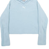 PUMA Womens Blue Hoodie XS Cotton Blend Lightweight Pullover Casual