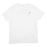 NAUTICA Mens White XL Short Sleeve Crew Neck Graphic T-Shirt Cotton Blend