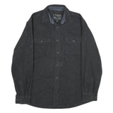 GRIZZLY MOUNTAIN Mens Black Shirt L Cotton Long Sleeve Casual Button Front