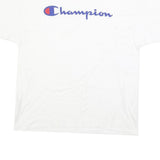 CHAMPION Mens White Cotton Blend Graphic T-Shirt XL Short Sleeve Crew Neck