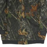 Mens Green Brown Polyester Jacket L Casual Zip Up Plain Camouflage Outdoor