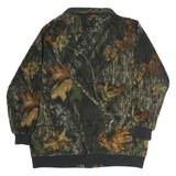 Mens Green Brown Polyester Jacket L Casual Zip Up Plain Camouflage Outdoor