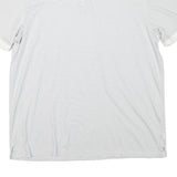 CALVIN KLEIN Mens White & Grey Striped Short Sleeve Polo Shirt L Cotton Blend