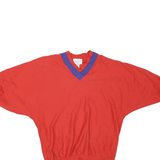 SLOPPY JOES Mens Red & Purple V-Neck M Cotton Blend Sweatshirt Pullover