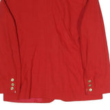 HARRINGTON Womens Red Tailored Blazer UK 10 Cotton Blend Woven Plain Button
