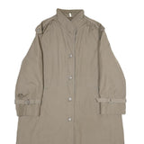 Womens Beige Button Front Classic Jacket UK 16 Polyester Blend Long Sleeve