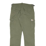 CARHARTT Mens Cotton Blend Green Regular Cargo Trousers W30 L32 Casual Workwear
