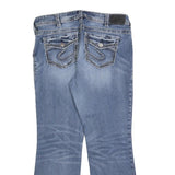 SILVER JEANS Womens Blue Regular Fit Straight Denim Light Wash W36 L28 Classic