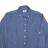 WOODLAND CREEK Mens Blue Cotton Shirt M Button-Down Collar Long Sleeve Casual