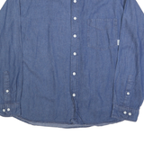 WOODLAND CREEK Mens Blue Cotton Shirt M Button-Down Collar Long Sleeve Casual