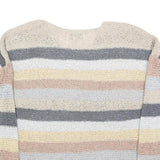 KNOX ROSE Womens Cream & Grey Patterned Jumper Crew Neck M Soft Knitwear