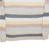 KNOX ROSE Womens Cream & Grey Patterned Jumper Crew Neck M Soft Knitwear