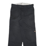 DICKIES Mens Black Cotton Blend Regular Fit Straight Leg Trousers W32 L32