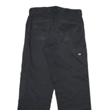 DICKIES Mens Black Cotton Blend Regular Fit Straight Leg Trousers W32 L32