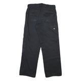 DICKIES Mens Black Cotton Blend Regular Fit Straight Leg Trousers W32 L32