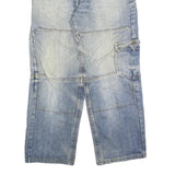 Mens Light Blue Relaxed Fit Denim Zip Closure Cargo Jeans W30 L28 Casual