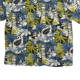 ISLAND REPUBLIC Mens Blue Green White Floral Silk Shirt L Casual Relaxed Fit