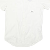 REPLAY Mens White Short Sleeve Shirt M Cotton Blend Casual Button Down Summer