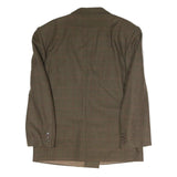 Mens Brown Check Button Jacket XL Polyester Blend Classic Formal Blazer