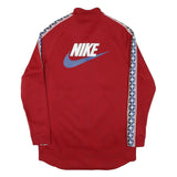 NIKE Mens Red Blue Swoosh Zip Jacket M Polyester Blend Sportswear Track Top