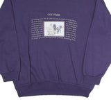 MISS HELEN Womens Purple High Neck M Cotton Blend Pullover Sweatshirt Text Print
