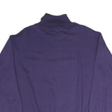 MISS HELEN Womens Purple High Neck M Cotton Blend Pullover Sweatshirt Text Print