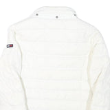 TOMMY HILFIGER Womens White Puffer Jacket XS Polyester Blend Zip Casual