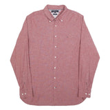 TOMMY HILFIGER Mens Red Button-Down Shirt 2XL Cotton Blend Casual Classic