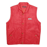 STYLE Womens Red Nylon Sleeveless Button Jacket XL Puffer Casual Warm Outerwear