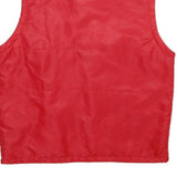 STYLE Womens Red Nylon Sleeveless Button Jacket XL Puffer Casual Warm Outerwear