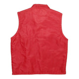 STYLE Womens Red Nylon Sleeveless Button Jacket XL Puffer Casual Warm Outerwear