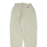 QEUCHUA Womens Polyester Blend Beige Relaxed Zip Cargo Trousers W24 L29 Outdoor