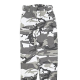 Womens Grey & White Camo Regular Fit Cargo Cotton Blend Trousers W26 L32