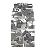 Womens Grey & White Camo Regular Fit Cargo Cotton Blend Trousers W26 L32
